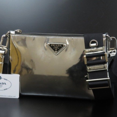プラダ 斜め掛け ショルダーバッグ PRADA ショルダー レディース 58395☆1円スタート☆PRADA 綺麗 ロゴ ブランド レザー | ブラック (PRADA バッグ QOM