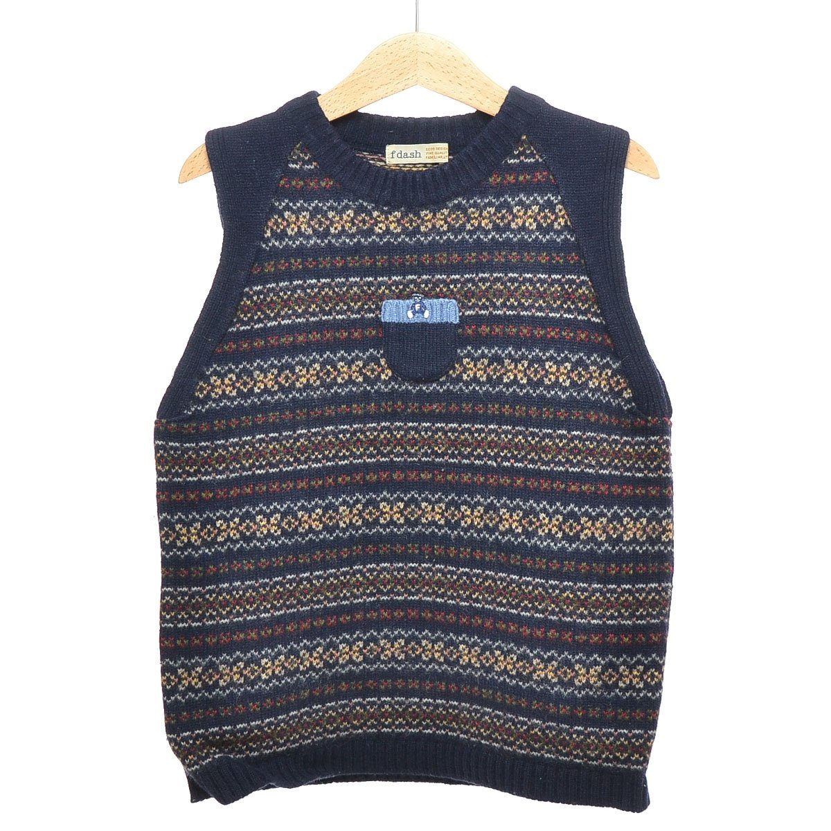 ◇393859 f dash エフダッシュ familiar ファミリア ニットベスト  