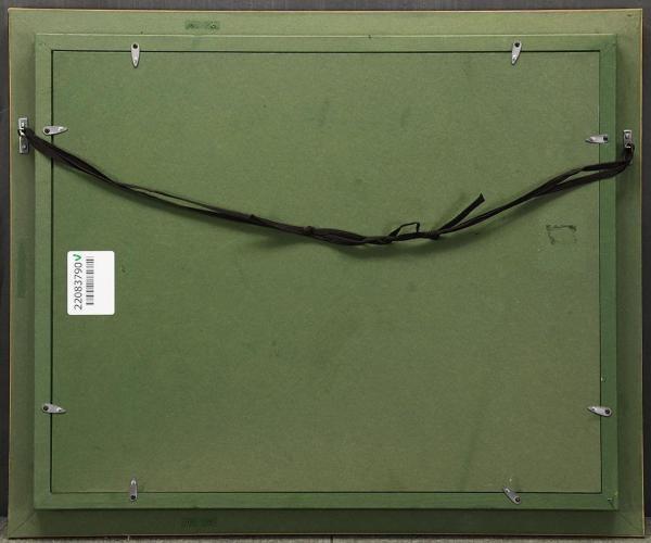 真作】【WISH】吉岡貞夫「パリ風景」油彩 6号 証明書付 フランス運河