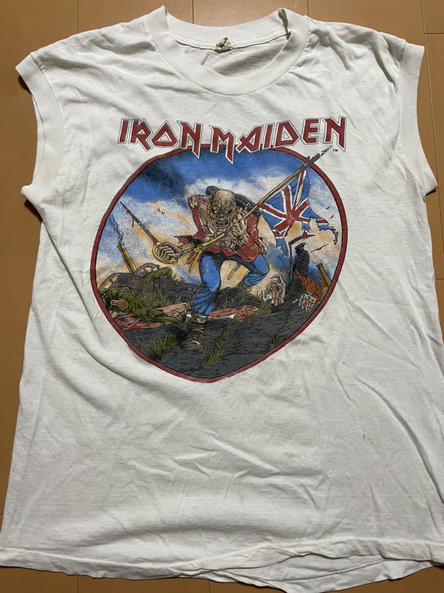 送料無料，低価 アイアンメイデン Tシャツ 80's ヴィンテージ フォトプリント ロックT バンドT Tシャツ バンドTシャツ vintage iron maiden ロックTシャツ(Tシャツ)｜売買されたオークション情報、yahooの商品情報 Tシャツ