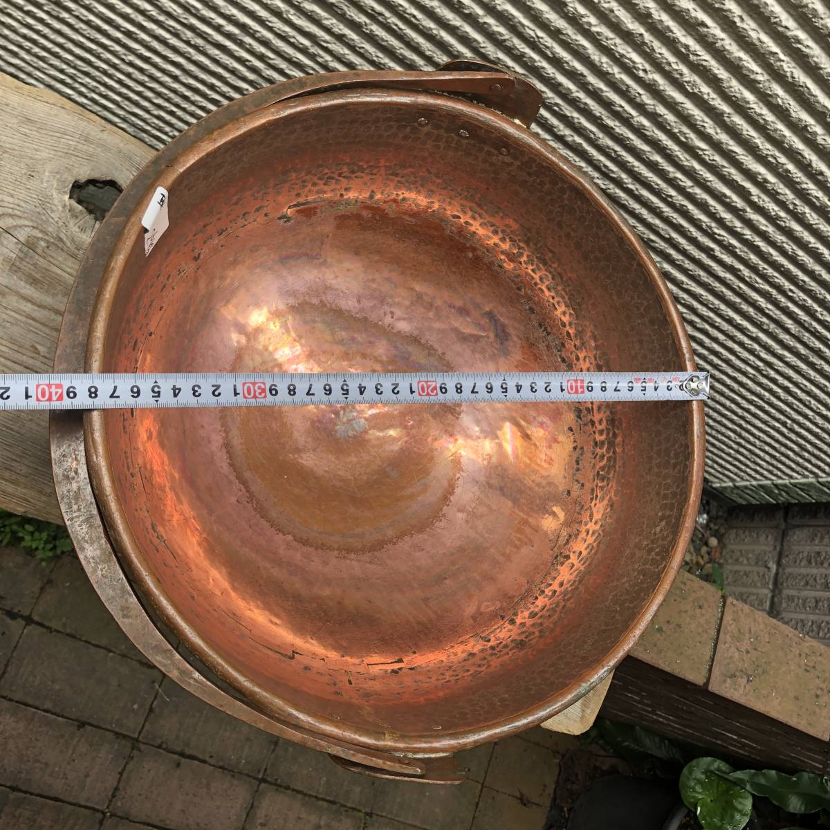 和菓子屋から 販売済み 取っ手付き 銅鍋 約 1.6 kg ◎ サワリ鍋 あん練