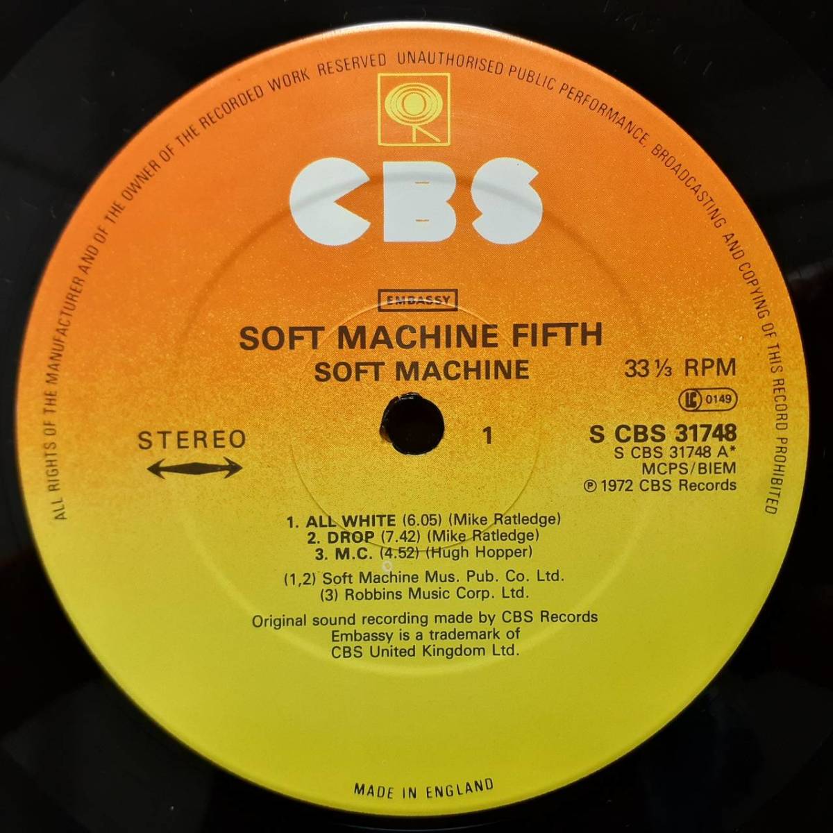 Machine Soft - The ⁄ Fifth 英CBS盤LP！エンボス・ジャケ！Soft 