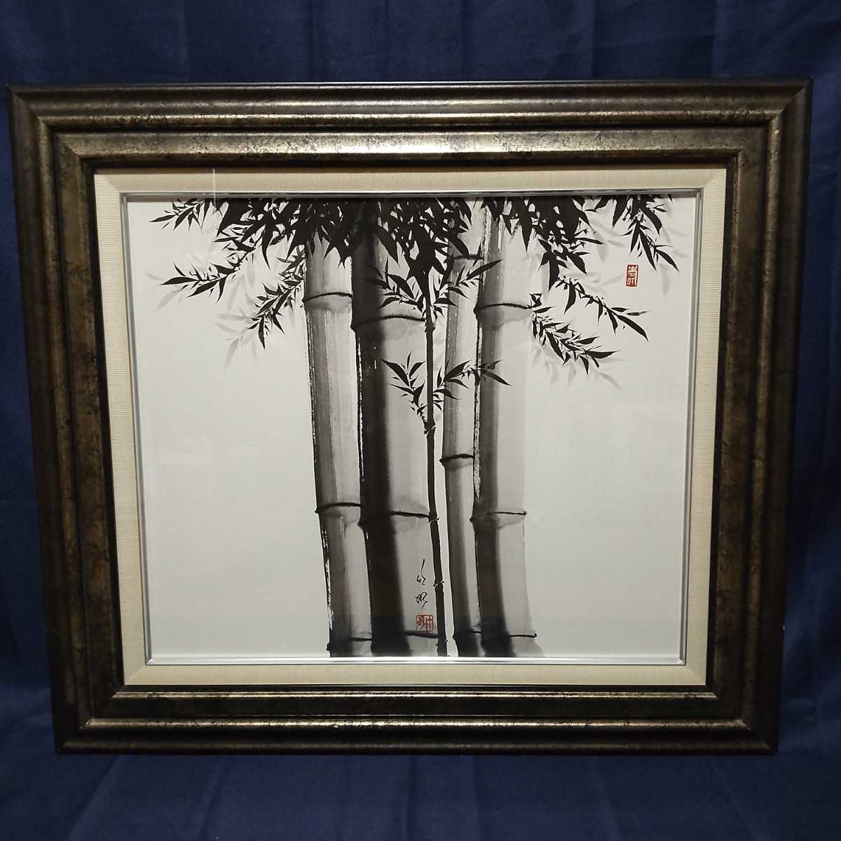 竹林 絵画 117 絵画 水墨画 風景画 作者不明 竹林 額装 額縁付き 公式通販
