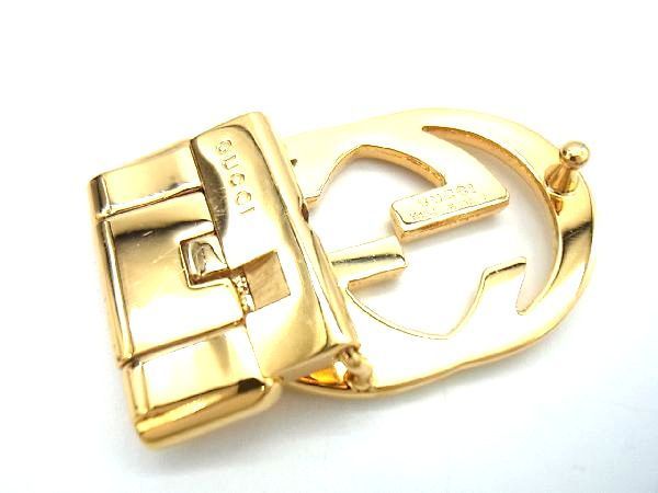 1円 ■極美品■ GUCCI グッチ インターロッキングG バックル ベルト用金具 ビジネス 紳士 メンズ レディース ゴールド系 AD0051ケo