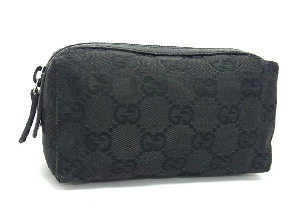 新作入荷，最新作 1円 GUCCI グッチ 29596 002058 GGキャンバス&times;レザー ポーチ 小物入れ コスメポーチ 化粧ポーチ メンズ レディース ブラック系 BA8613uM(服飾小物)｜売買されたオークション情報、yahooの商品情報 服飾小物