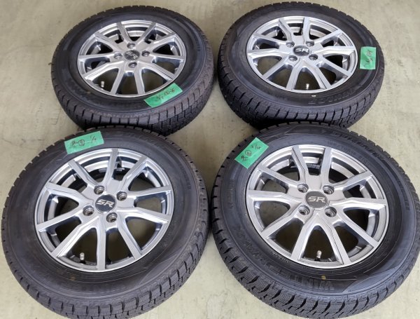 超激得，正規品冬⑥ スタッドレスタイヤ ダンロップ ウィンターマックス 165/70R14 81Q WM02 SRアルミホイール付き4本セット(スタッドレスタイヤ)｜売買されたオークション情報、yahooの商品情報をアーカイブ公 4穴