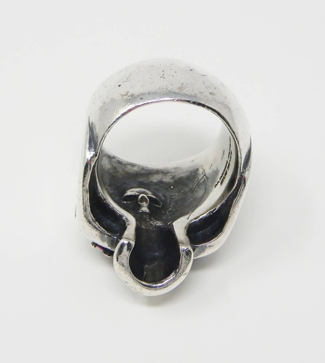 ジャンク☆NUMBER NINE JAM HOME MADE☆SILVER RUBY SKULL RING 19号