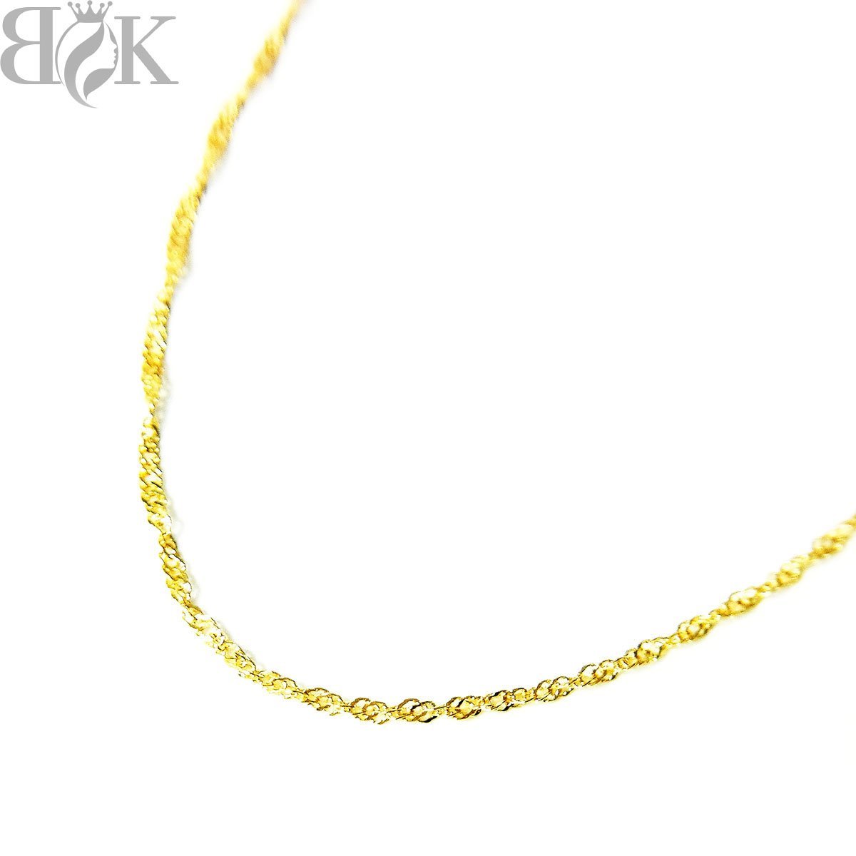 美品 K18 ツイストネックレス シンプル 華奢 イエローゴールドカラー