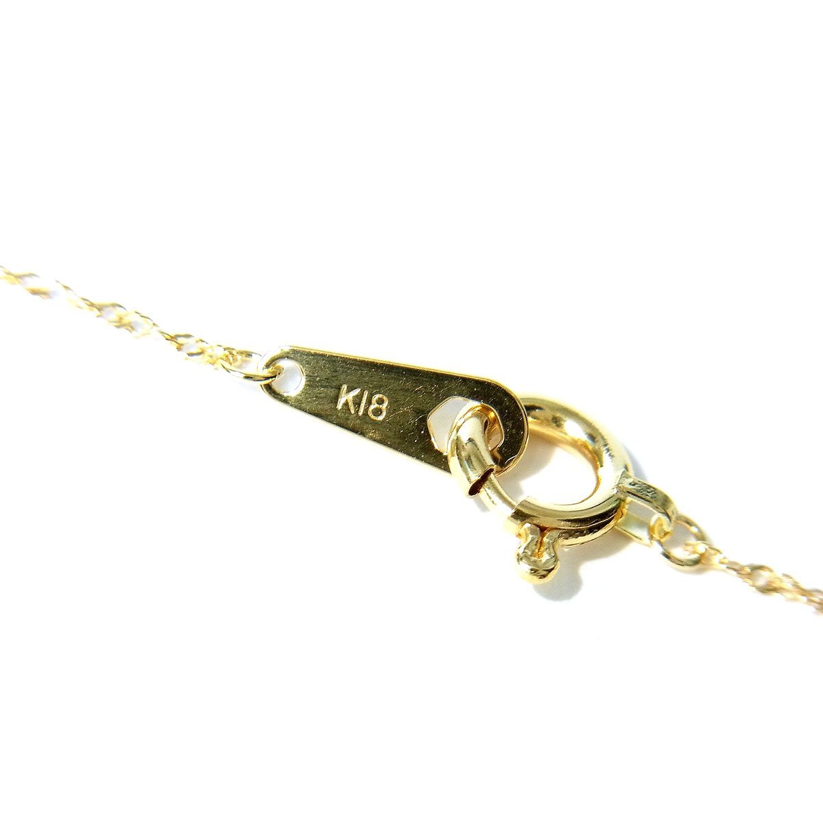 美品 K18 ツイストネックレス シンプル 華奢 イエローゴールドカラー