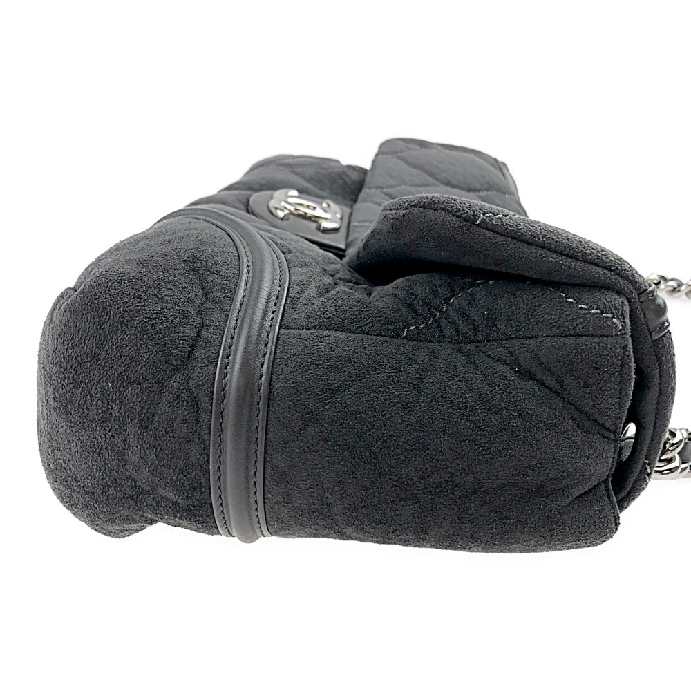 CHANEL シャネル レザー ムートン チェーン ショルダー 12番台 グレー