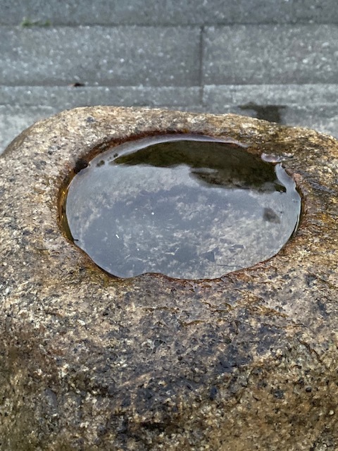 古い時代つくばい蹲検御影石手水鉢天然自然石坪庭茶道石仏庭園道祖神  