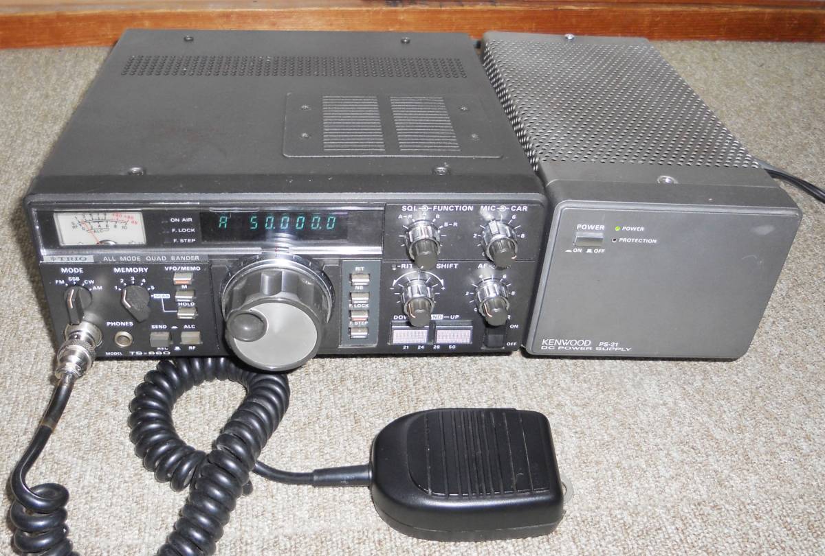 TRIO (KENWOOD) TS-660 21～50MHz帯オールモード送受信機 電源付②☆