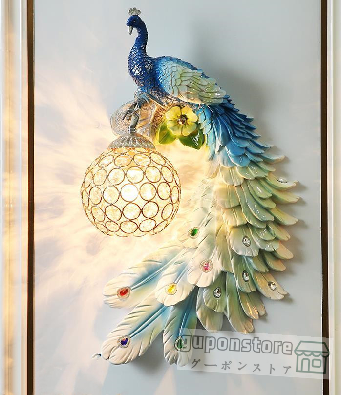 限定セール，人気SALE 室内芸術 高級感溢れる 青色/孔雀/鳥/動物/壁掛け照明 壁掛け灯 インテリア照明 壁掛け灯 高級照明(洋風)｜売買されたオークション情報、yahooの商品情報をアーカイブ公開 - オークファン ペンダントライト