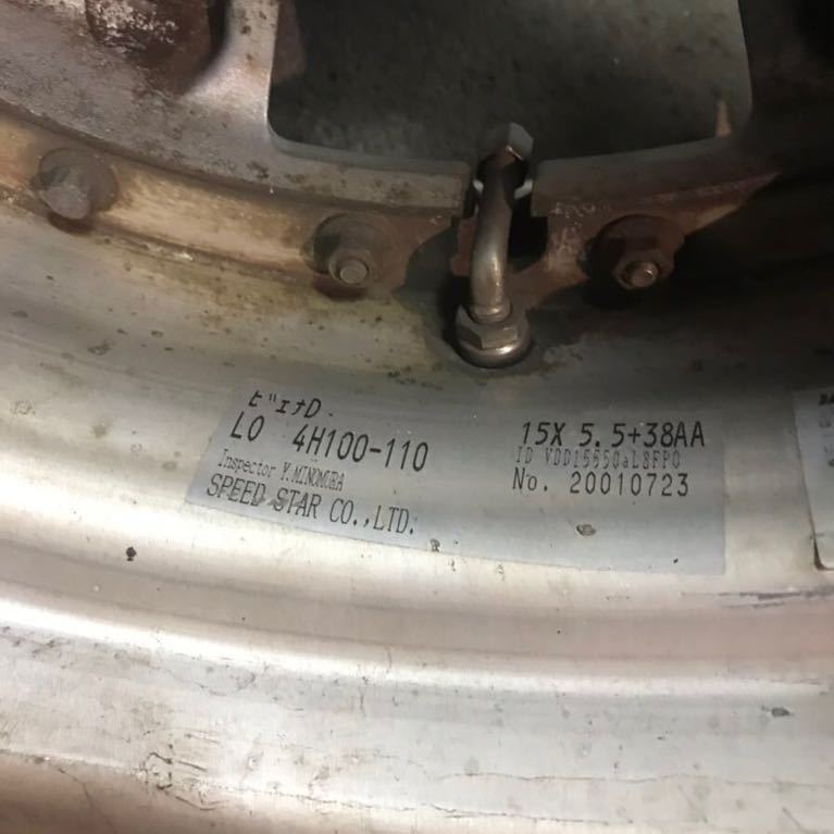 ホイールのみ！希少 SSR ビエナD 15インチ 4H 100 110 5.5J+38 4