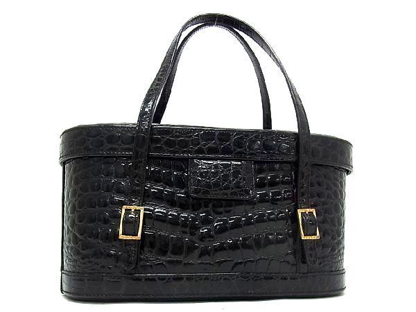 BOTTEGA VENETA ボッテガヴェネタ　ラインストーン　ハンドバッグ 1円 □極上□本物□ LA BOTTEGA ラ ボッテガ クロコダイル ライン