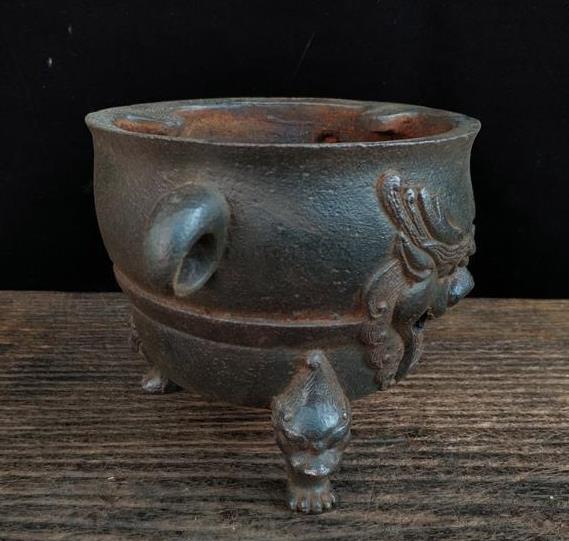 鉄器 両耳獣頭炭ストーブ 茶炉 茶道具 装飾品 工芸品 置物 鉄器 両耳獣頭炭ストーブ 茶炉 茶道具 装飾品 工芸品 置物 ｜