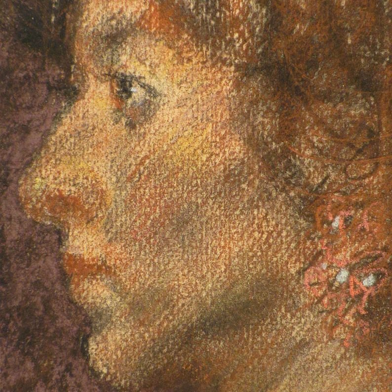 宮本三郎 「女性像」 額装10号 人物画を描けば天下一品、パステルの