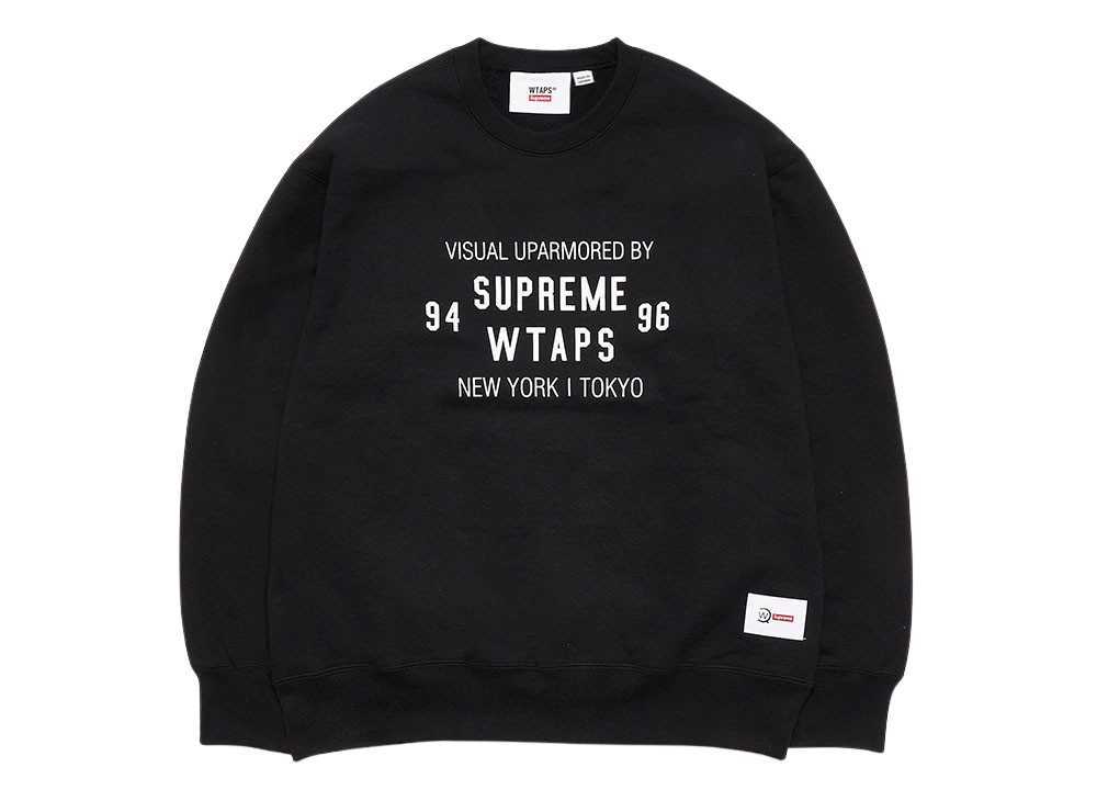 国内正規 21AW Supreme WTAPS Crewneck Black M クルーネック スウェット スウェットシャツ 黒 ブラック ダブルタップス