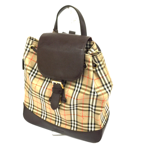  1円 バーバリーズ リュックサック デイパック バッグ ノバチェック GD金具 キャンバス レザー ブラウン Burberrys(かばん、バッグ)｜売買されたオークション情報、yahooの商品情報をアーカイブ かばん、バッグ