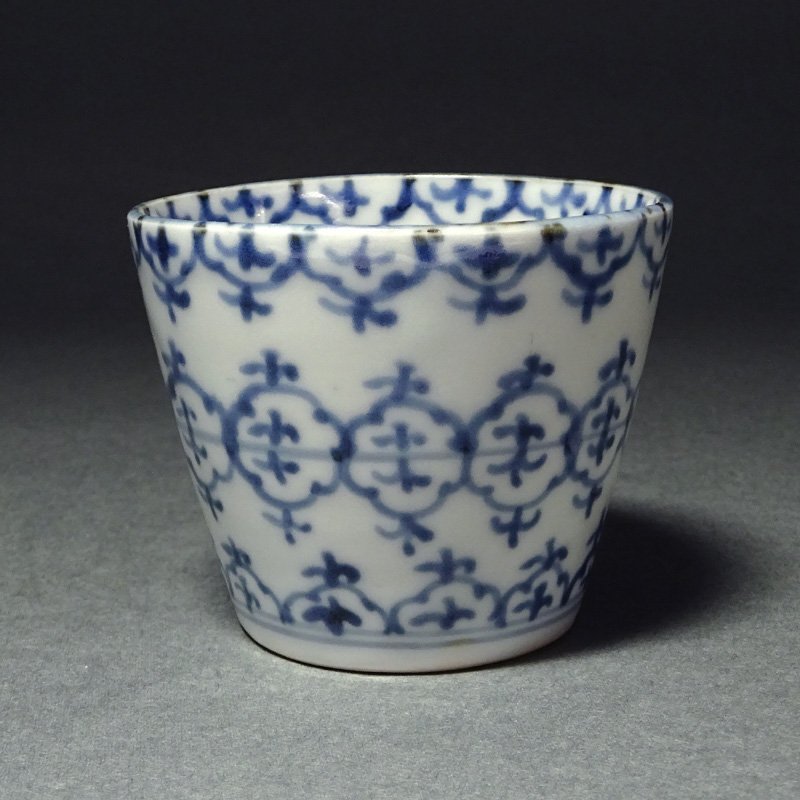 古伊万里 初期伊万里 草花文 広東形そば猪口 蕎麦猪口 NO.EE4-2758 古