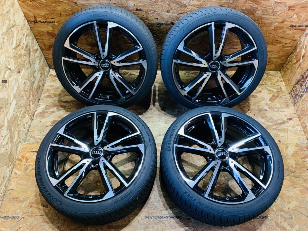 ◆美品◆AUDI アウディ A3 S3 A4 S4 EURO TECH 18インチ アルミ タイヤ ホイール 4本 セット PCD112-5H 8J＋40 コンチネンタル 225/40ZR18