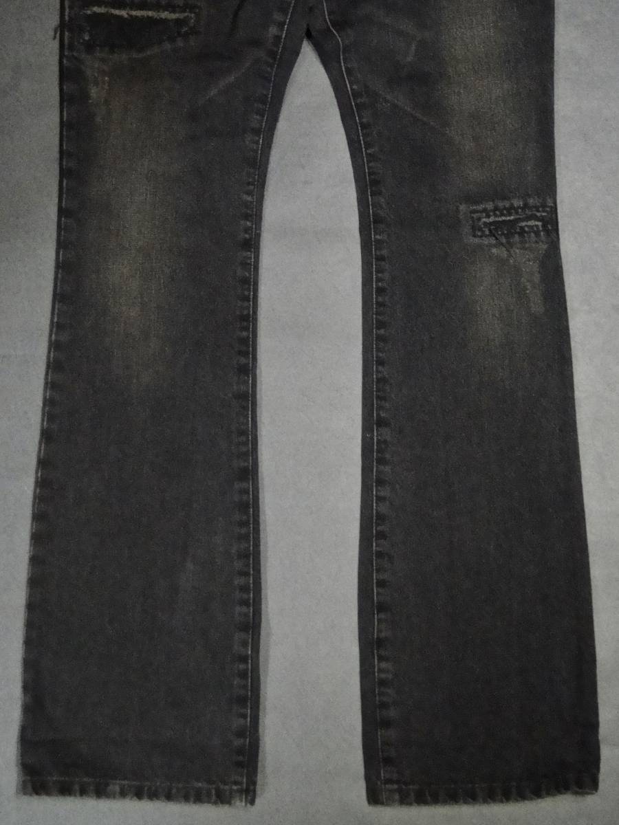 5351POUR LES HOMMES ダメージ加工ブーツカットデニム蛇革パッチ 品 