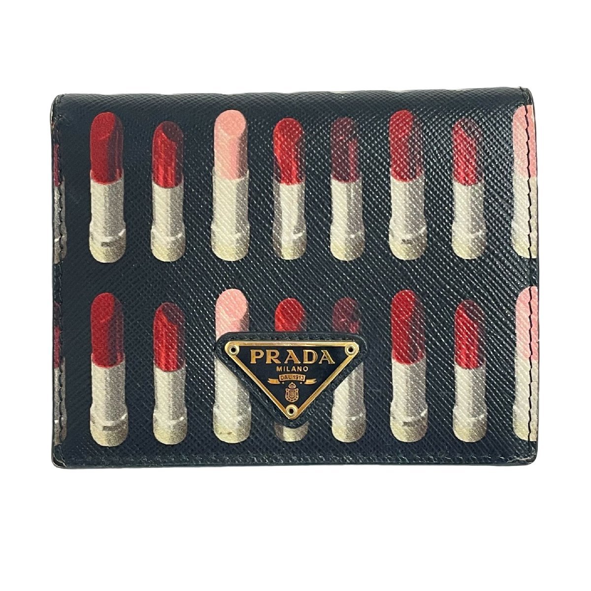 人気，限定SALE PRADA プラダ リップモチーフ 二つ折り短財布 1MV204 ブラック レディース N2209K281(女性用財布)｜売買されたオークション情報、yahooの商品情報をアーカイブ公開 - オークファン 服飾小物