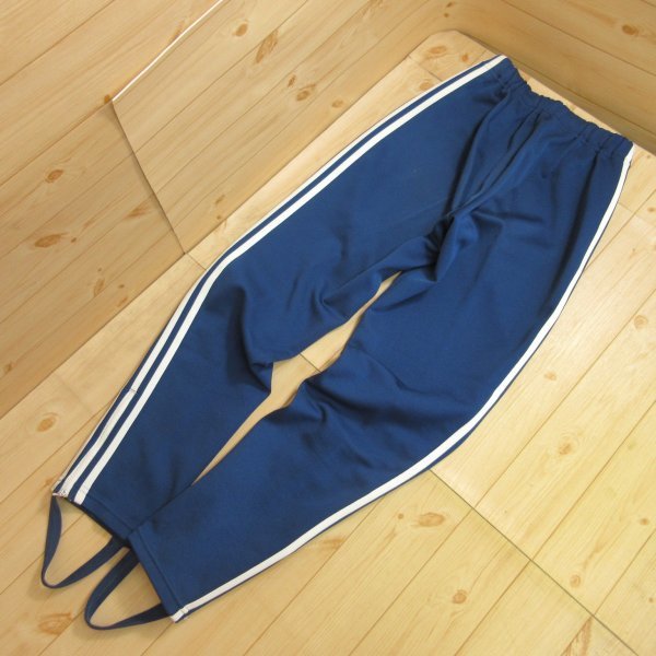 【極希少】70s デサント製アディダス トラックパンツナス紺×水色 ADS-4F ◎希少！70s 70年代 adidas アディダス ADS-4F◇トラックパンツ