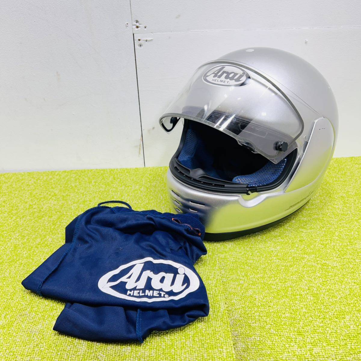 220923-7】Arai フルフェイスヘルメット Rapide-OV 銀 2005年製 59.60