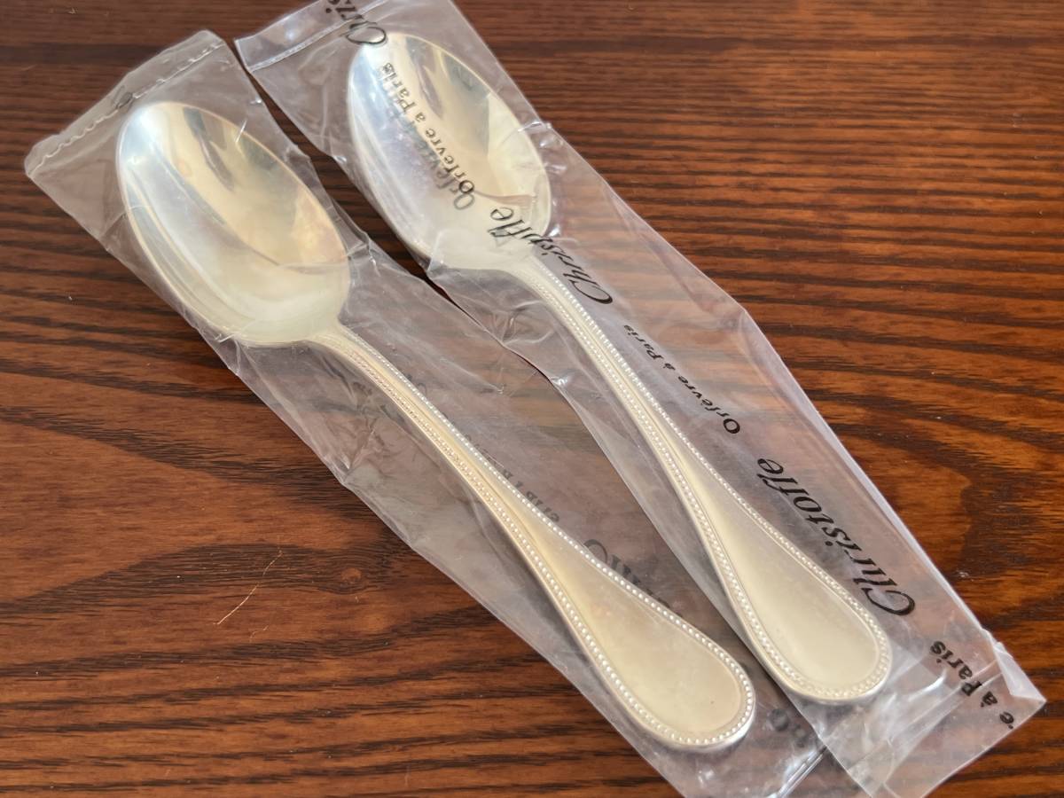 【正規品，SALE】 クリストフル パール 純銀メッキ製ティースプーン ２本セット 13.5cm/Christofle/ビーズ/498(スプーン)｜売買されたオークション情報、yahooの商品情報をアーカイブ公開 - オークファン スプーン