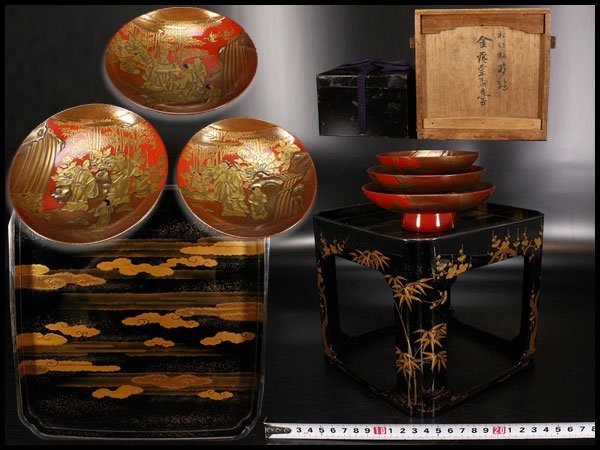  金閣 名品 極上 竹林七賢人 三盃 霞雲 松竹梅蒔絵 盃台 高蒔絵 揃 旧家蔵出 RC619(杯)｜売買されたオークション情報、yahooの商品情報をアーカイブ公開 - オークファン 杯