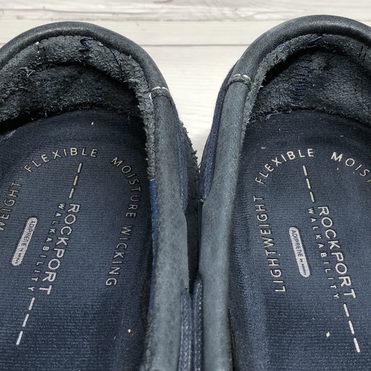 即決】ROCKPORT US8 26cm ロックポート デッキシューズ レザーシューズ 