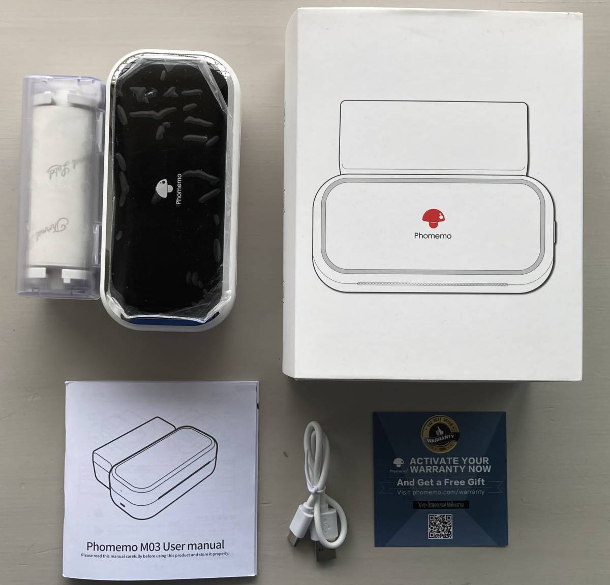 【送料込み】Phomemo M03 感熱紙式（53mm・80mm用紙対応）モバイルプリンター 