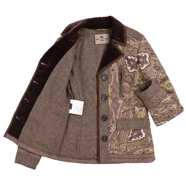美品】ETRO/エトロ 中綿 キルティングジャケット アウター 襟2way 長袖 
