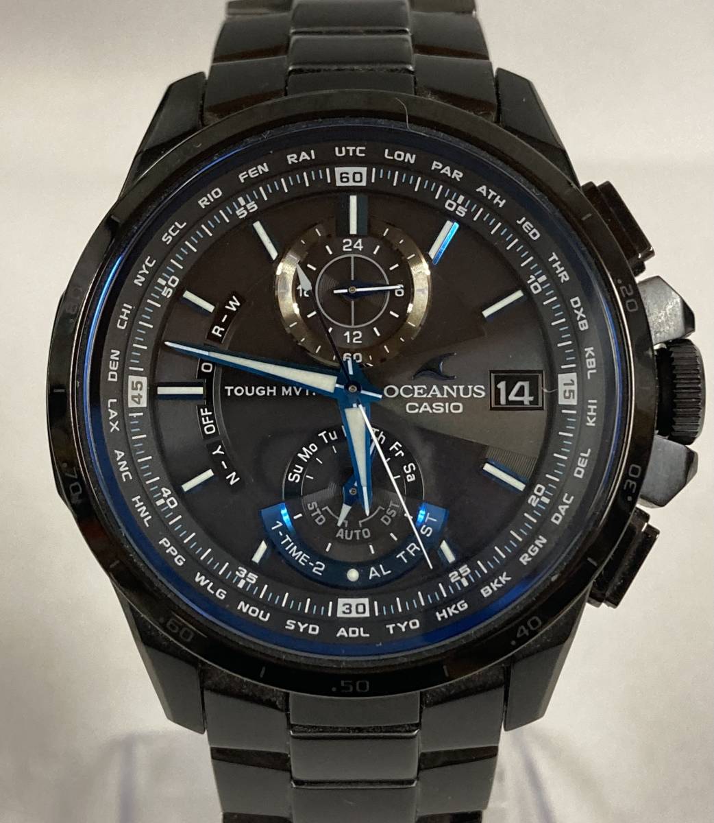 1円スタート！CASIO カシオ OCEANUS オシアナス ブラックチタン デイト 