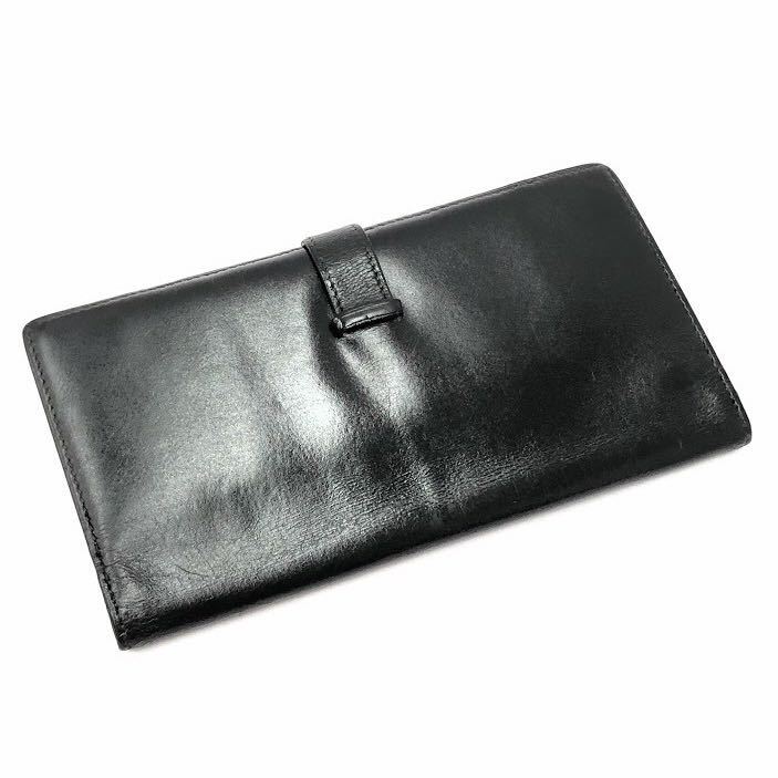 希少 HERMES エルメス ベアン レザー 〇U刻印 長財布 ヴィンテージ 黒 