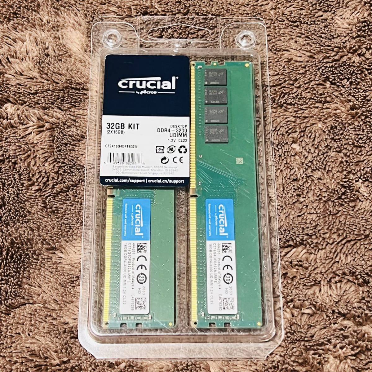DDR4メモリ crucial DDR4-3200 32GB(16GB×2)