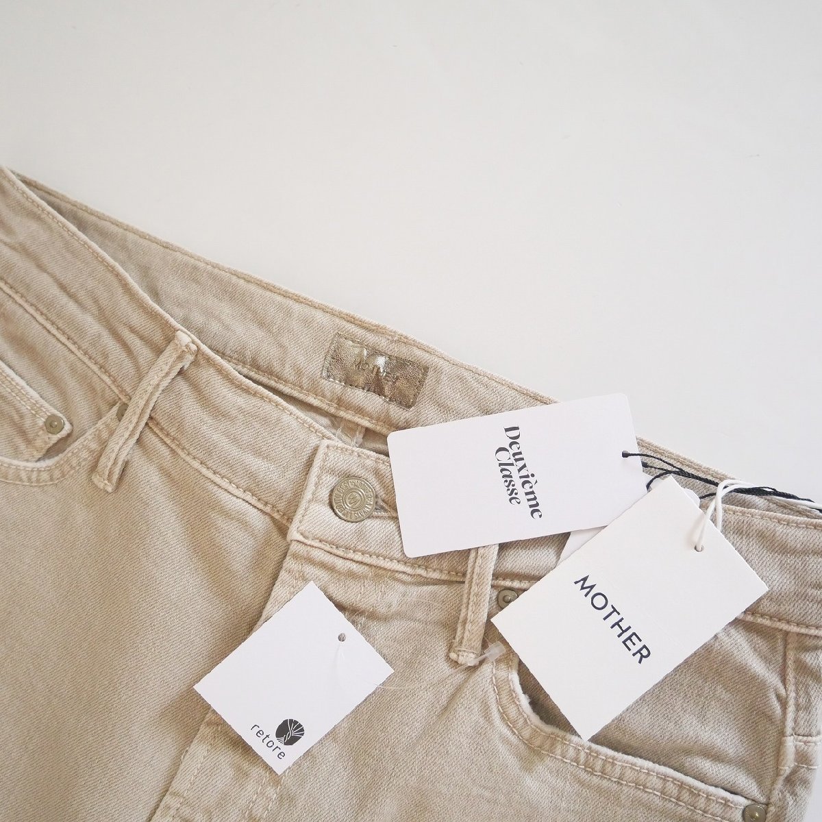 2021 未使用 / MOTHER マザー / SAND BEIGE INSIDER CROP インサイダー 
