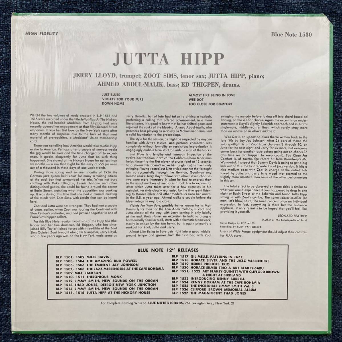 Jutta Hipp Zoot Sims - Note with Blue With | Vinyl Records ⁄ (Blue