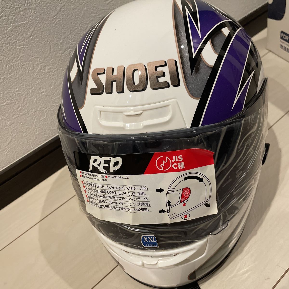 訳あり 品 ジャンク SHOEI RFD MANTIS フルフェイスヘルメットTC-3 XXL 