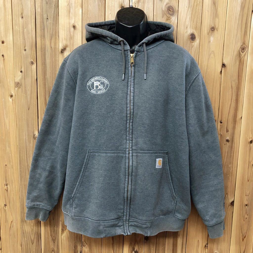 最安値，お得 carhartt カーハート /長袖 スウェット パーカー ジャケット 中綿キルティング グレー ワーク ストリート アメカジ USA古着メンズXL(ジャンパー、ブルゾン)｜売買されたオークション情報、yahoo 男性用
