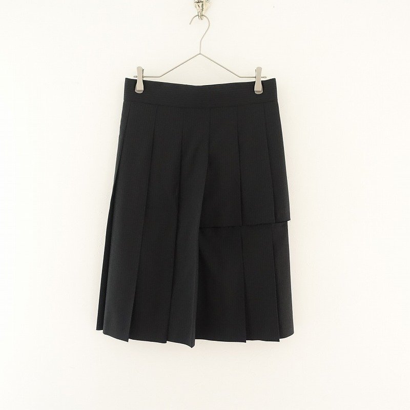 コムデギャルソン COMME des GARCONS *ストライププリーツデザインスカート*Sブラックウール混0922(sk33-2209-641)【70J22】 COMME des GARCONS ギャルソン(COMME 写真3&frasl;74｜コム 金