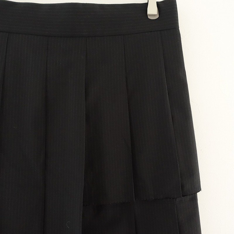 コムデギャルソン COMME des GARCONS *ストライププリーツデザインスカート*Sブラックウール混0922(sk33-2209-641)【70J22】 COMME des GARCONS ギャルソン(COMME 写真3&frasl;74｜コム 金