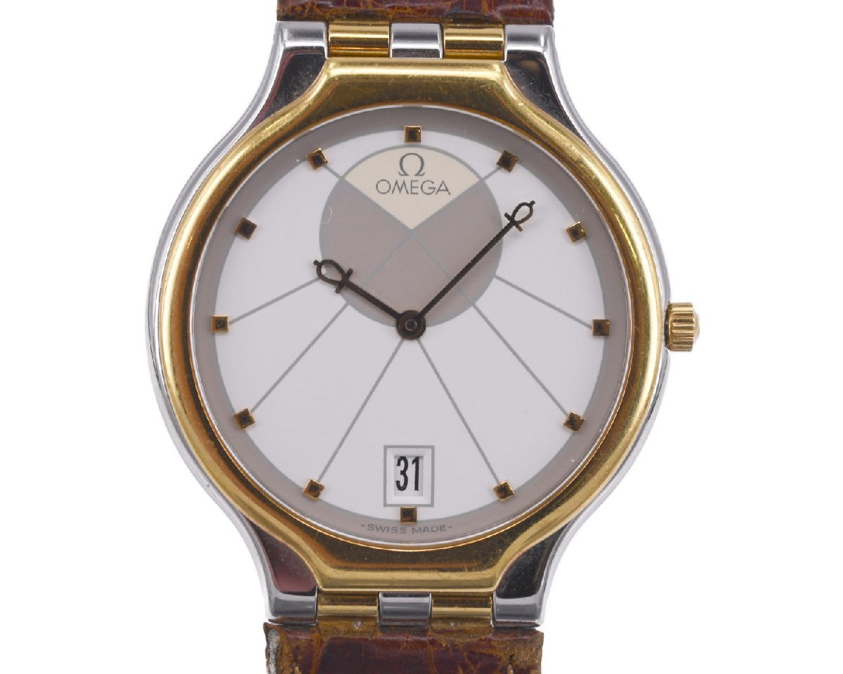 美品] 稼働品【OMEGA】オメガ シンボル 750YG/K18ベゼル コンビ