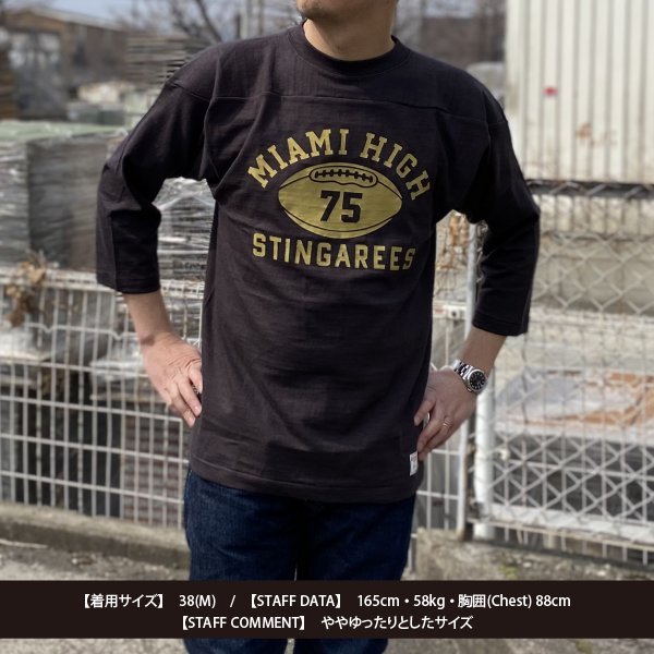 リアルマッコイズ七分袖フットボールT サイズ 38 リアルマッコイズ七分