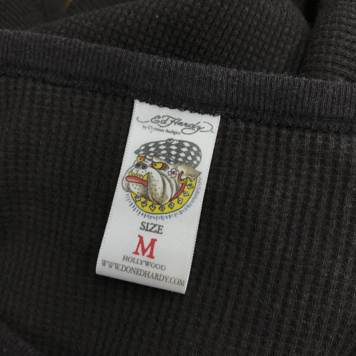 O429-O◇良品◇Ed Hardy エドハーディー サーマルニットTシャツ◇sizeM 