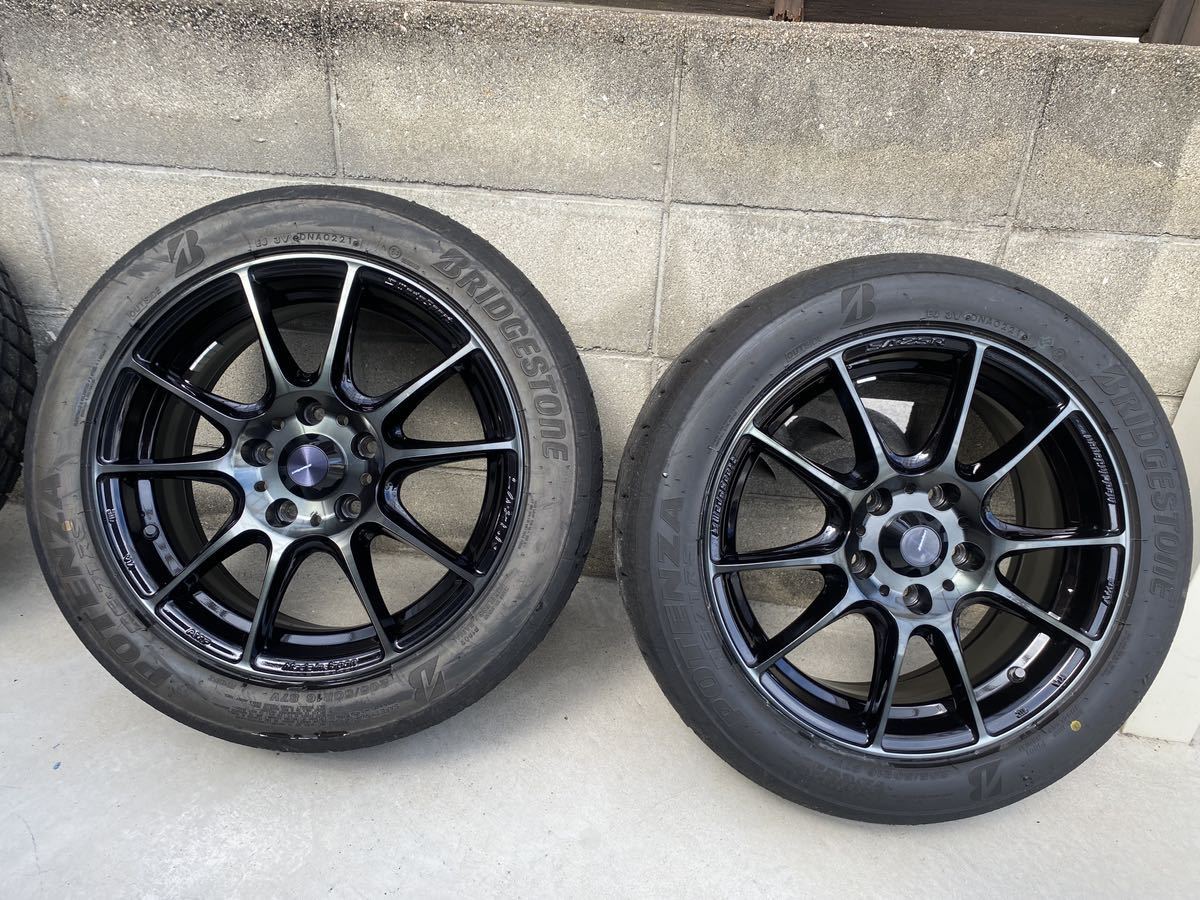 Weds Sport SA-25R ポテンザRE-71RS付き2本 SA25R 16インチ 16x7J 5穴 