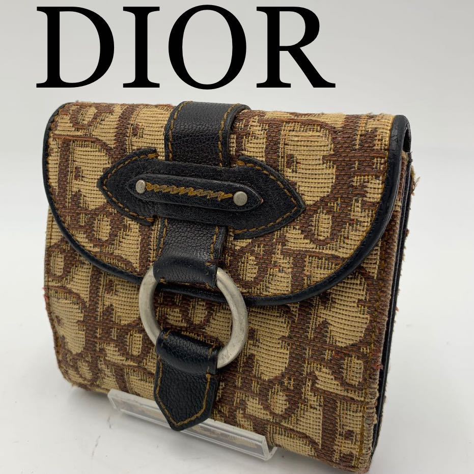 Christian Dior - Dior 二つ折り財布 トロッター サドルフラップ Dロゴ