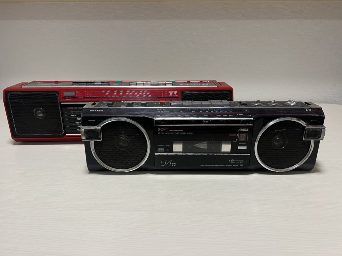 SANYO national 小型ラジカセ MR-U4SS RX-FW32 STEREO RADIO CASSETTE