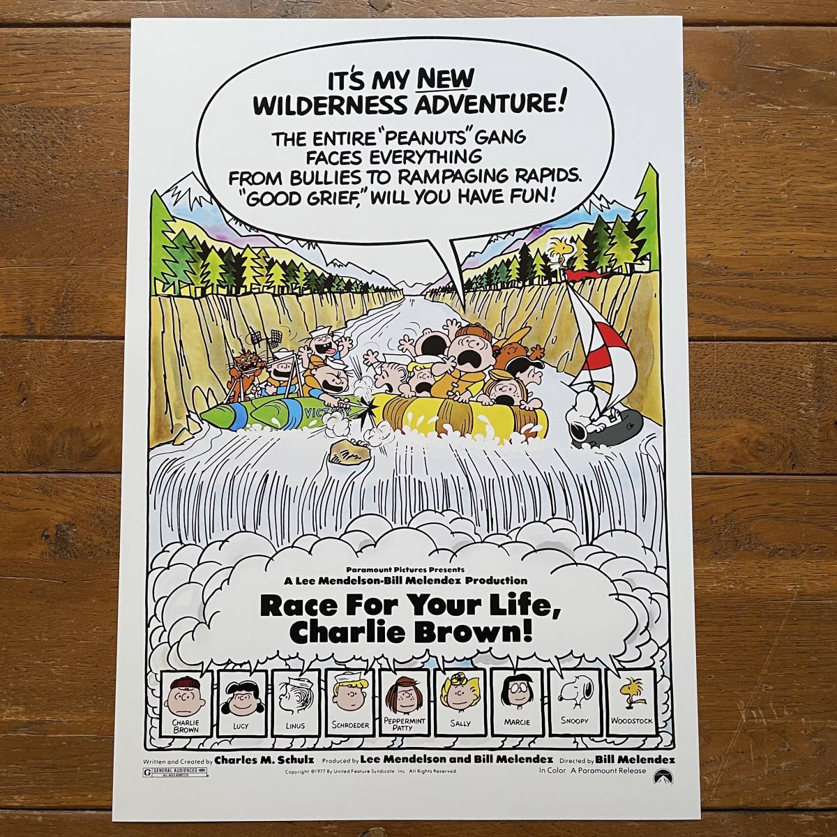 70s ピーナッツ　ポスター　チャーリーブラウン 海外版ポスター がんばれ スヌーピー Race for Your Life Charlie